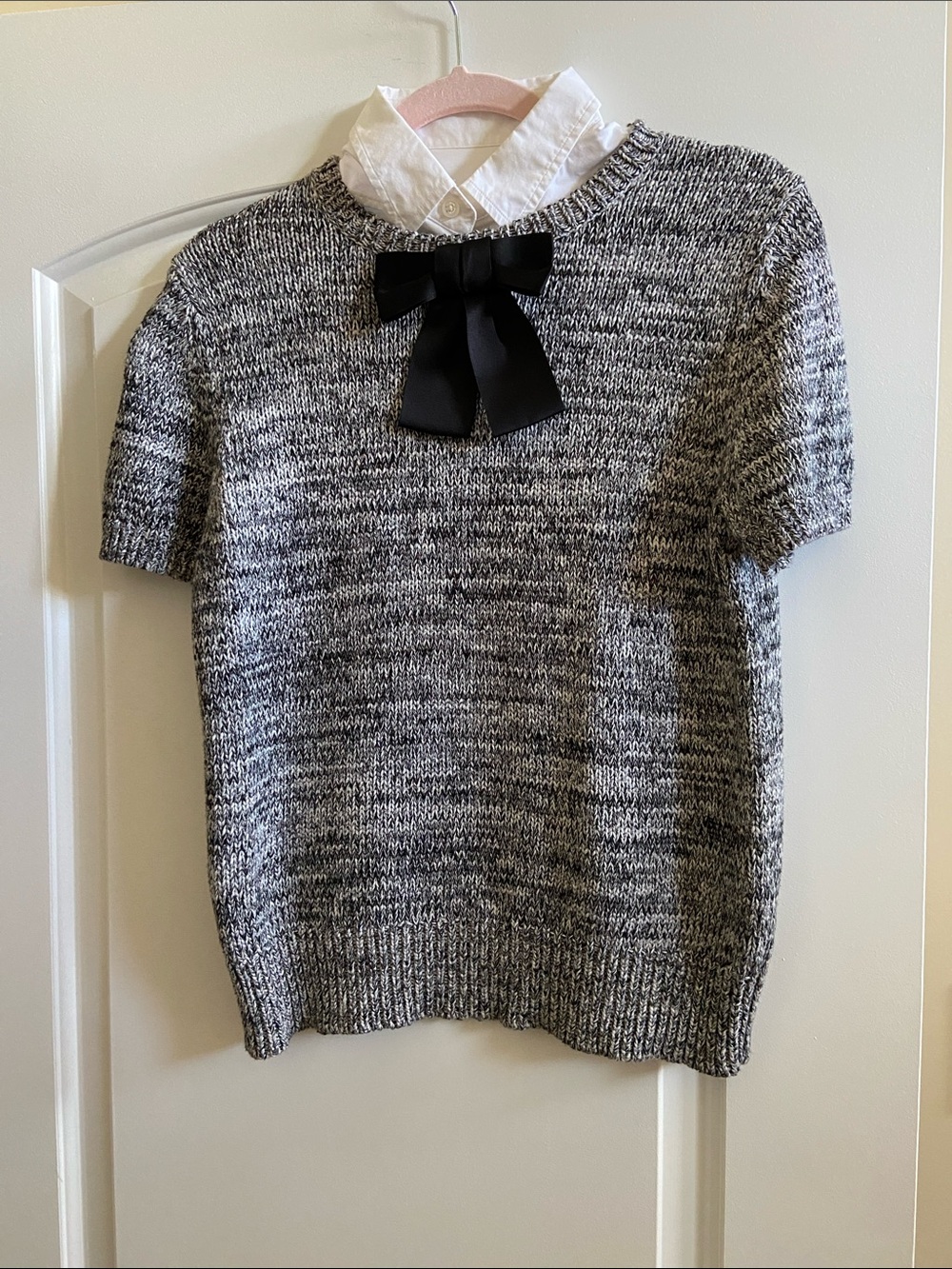 kate spade cream and black knit top size M